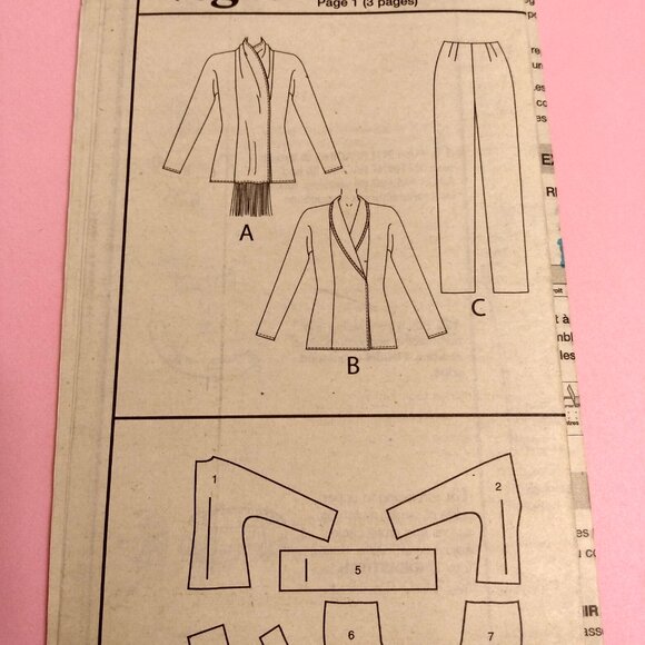 Vogue Wrap Jacket and Pants Sewing Pattern Plus Size 18-24 8167 UNCUT - Picture 8 of 9